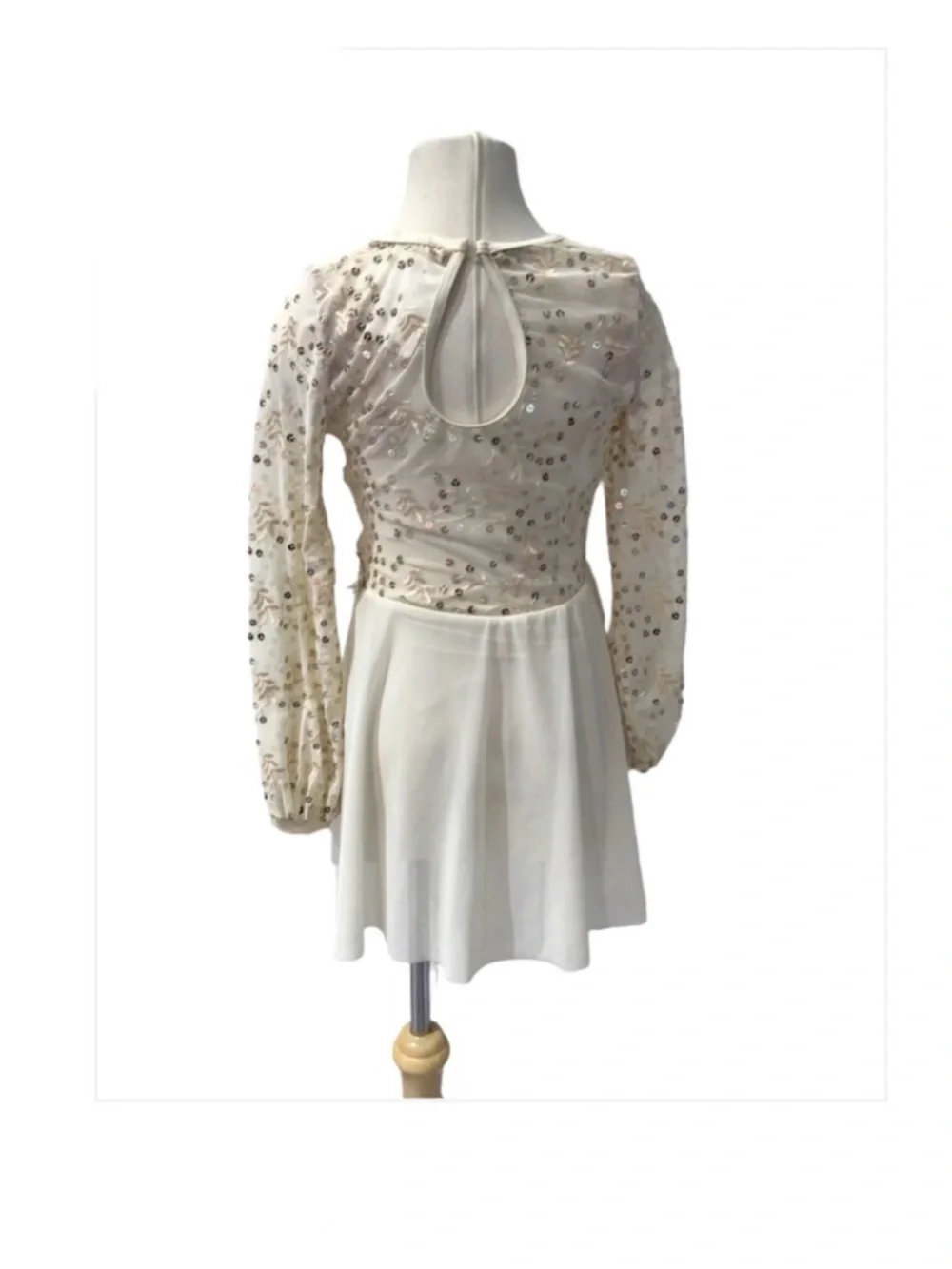 Weissman Girls'👧🏻Cream Sequin✨Dance Costume Sz LC